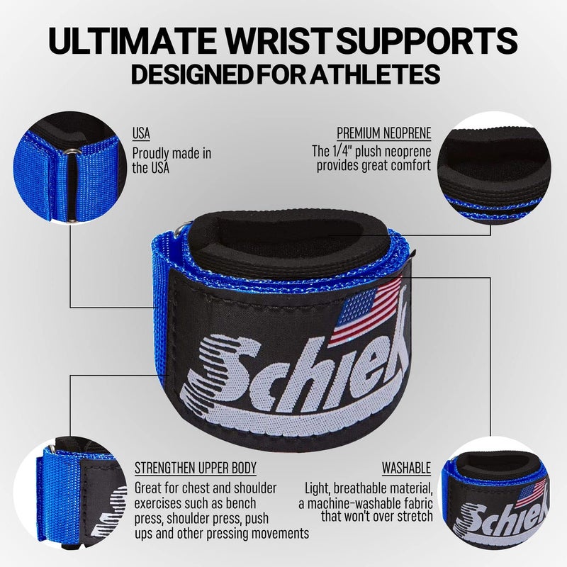 Schiek Sports Model 1100-WS Ultimate Wrist Supports - Blue - Image 3